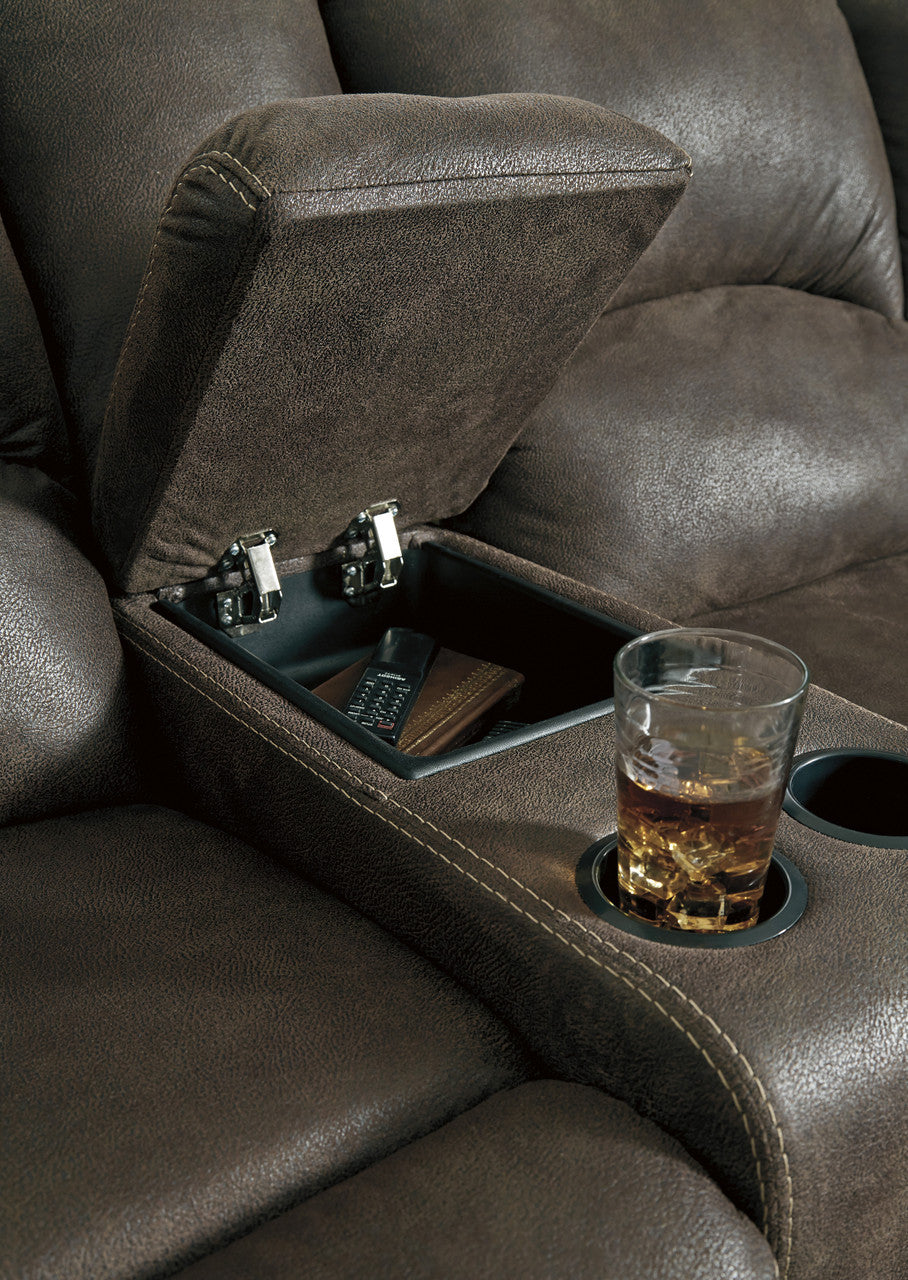 PETERSON Brown 100" Wide Reclining Sectional