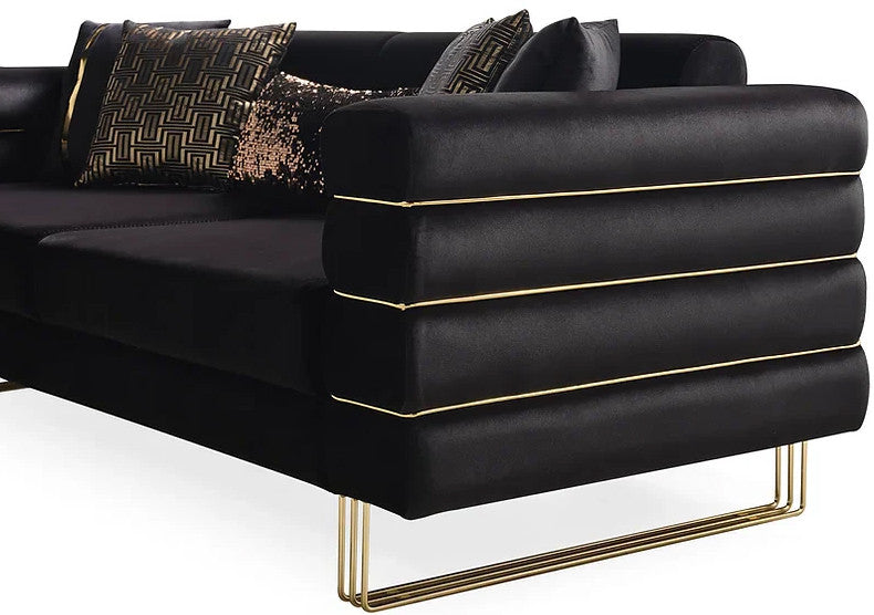 PORTOFINO Black Luxury Livingroom Set