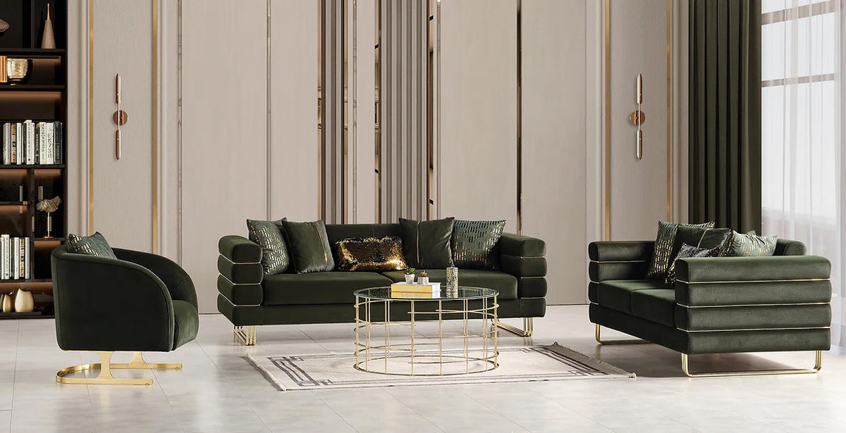 PORTOFINO Olive Green Luxury Livingroom Set