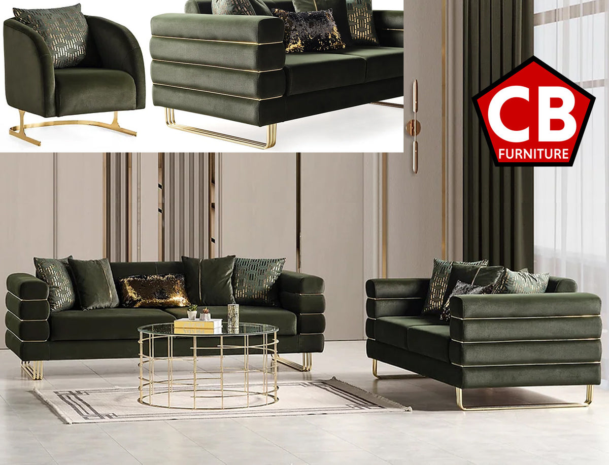 PORTOFINO Olive Green Luxury Livingroom Set