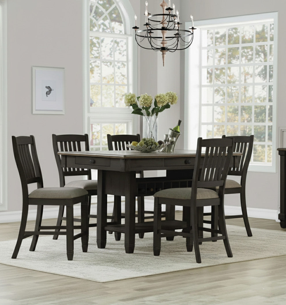 PORTSVILLE Black 5 Piece Counter Set