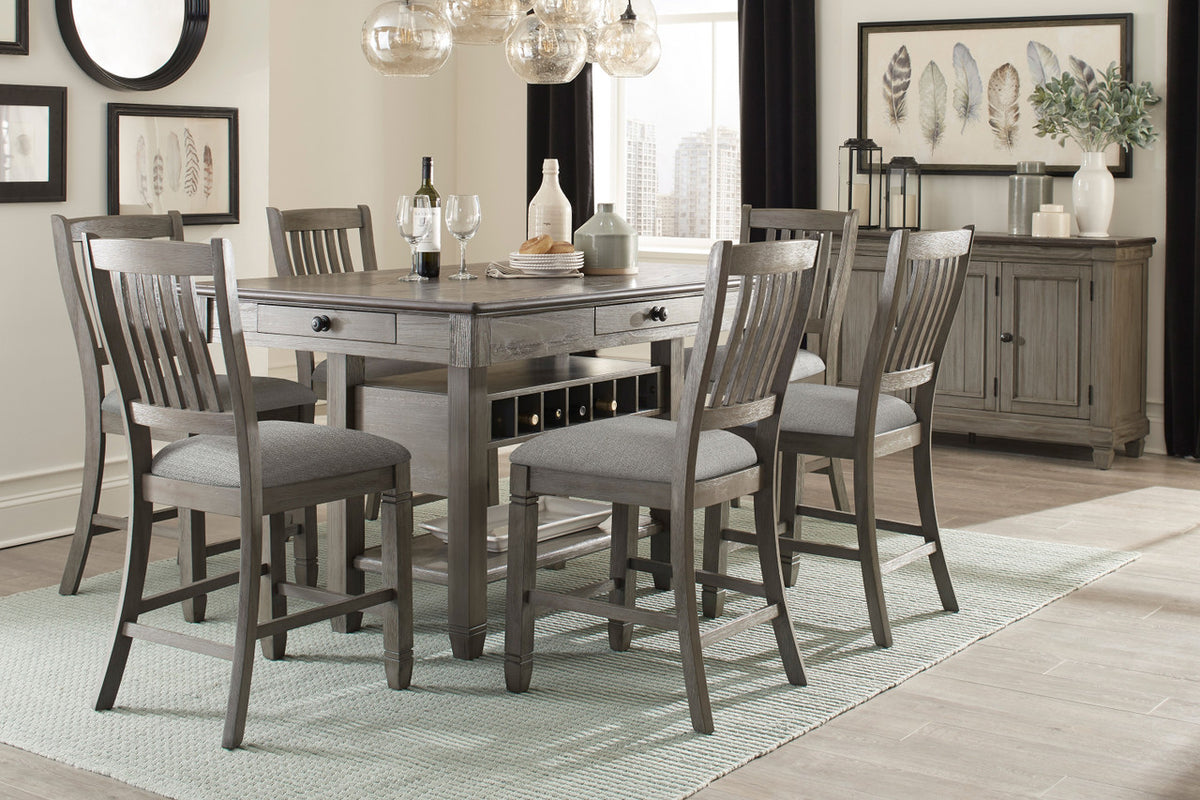 PORTSVILLE Gray 7 Piece Counter Set
