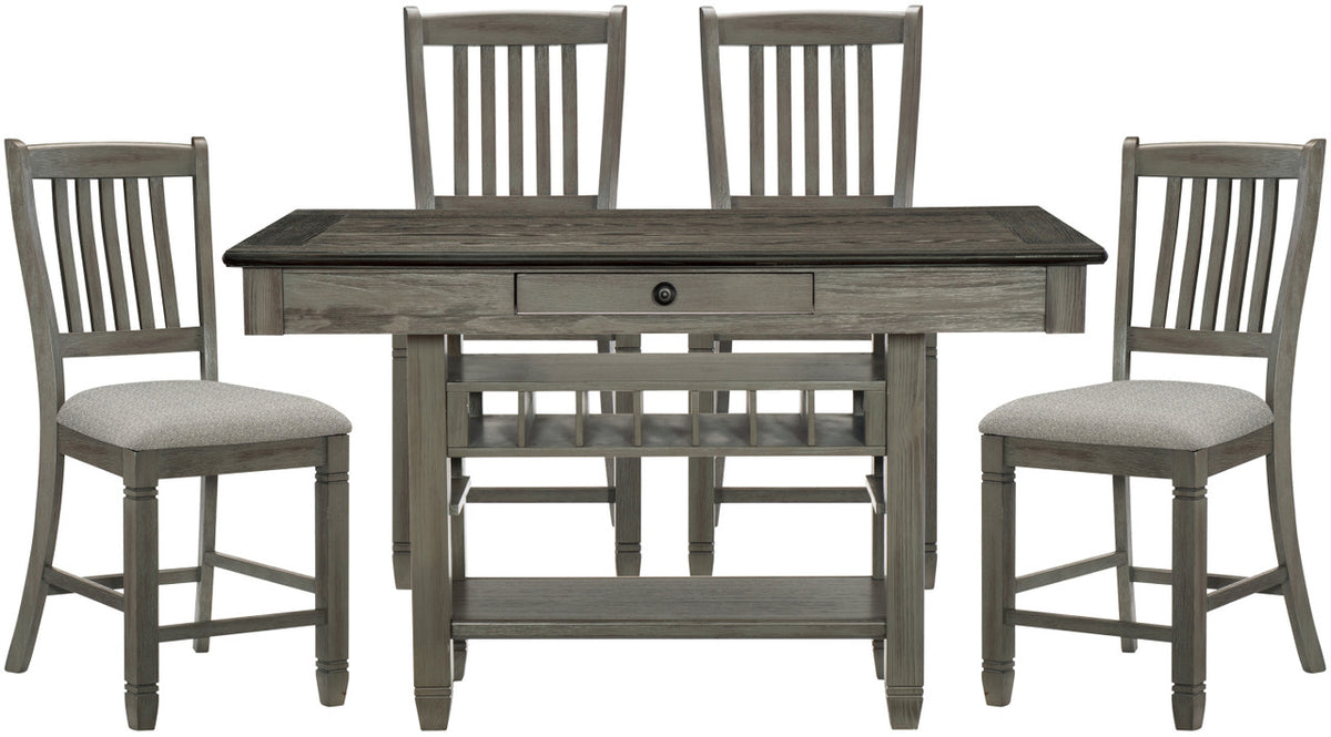 PORTSVILLE Gray 7 Piece Counter Set
