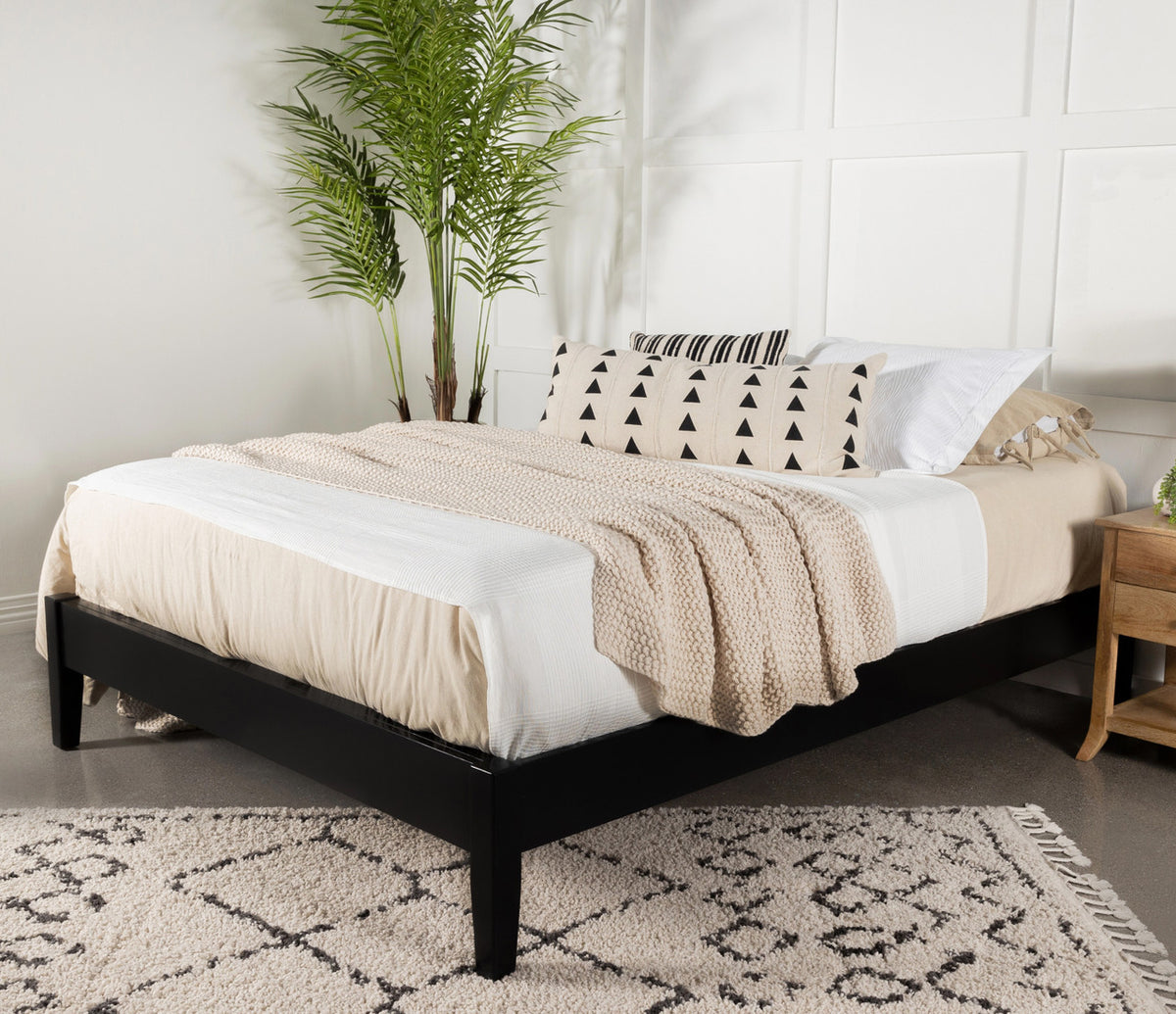 VARSITY Black Platform Bed