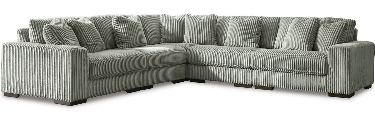 PREZZA Gray 133" Wide Modular Sectional without Chaise