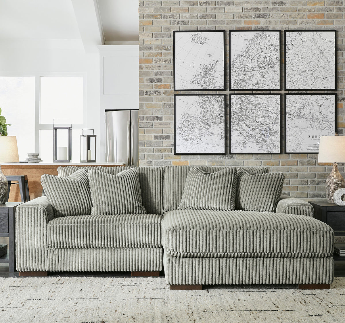 PREZZA Gray 102" Wide Modular Sectional