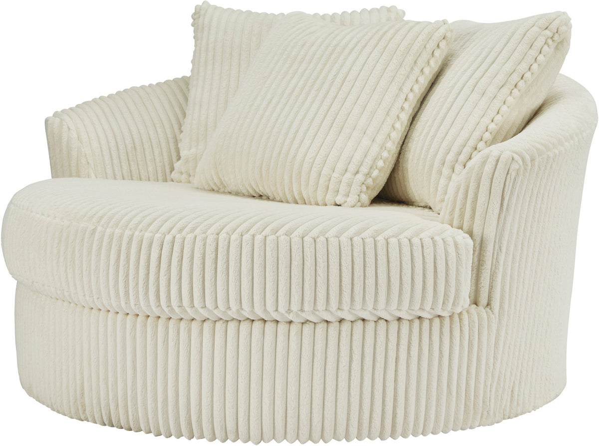 PREZZA Ivory 58" Wide Oversized Swivel Chair