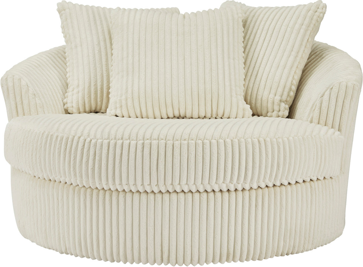 PREZZA Ivory 58" Wide Oversized Swivel Chair