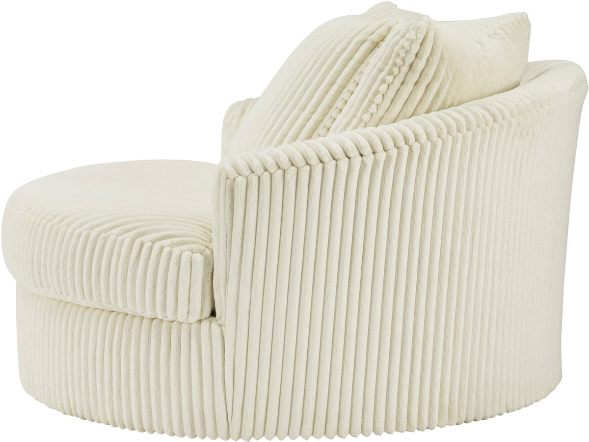 PREZZA Ivory 58" Wide Oversized Swivel Chair