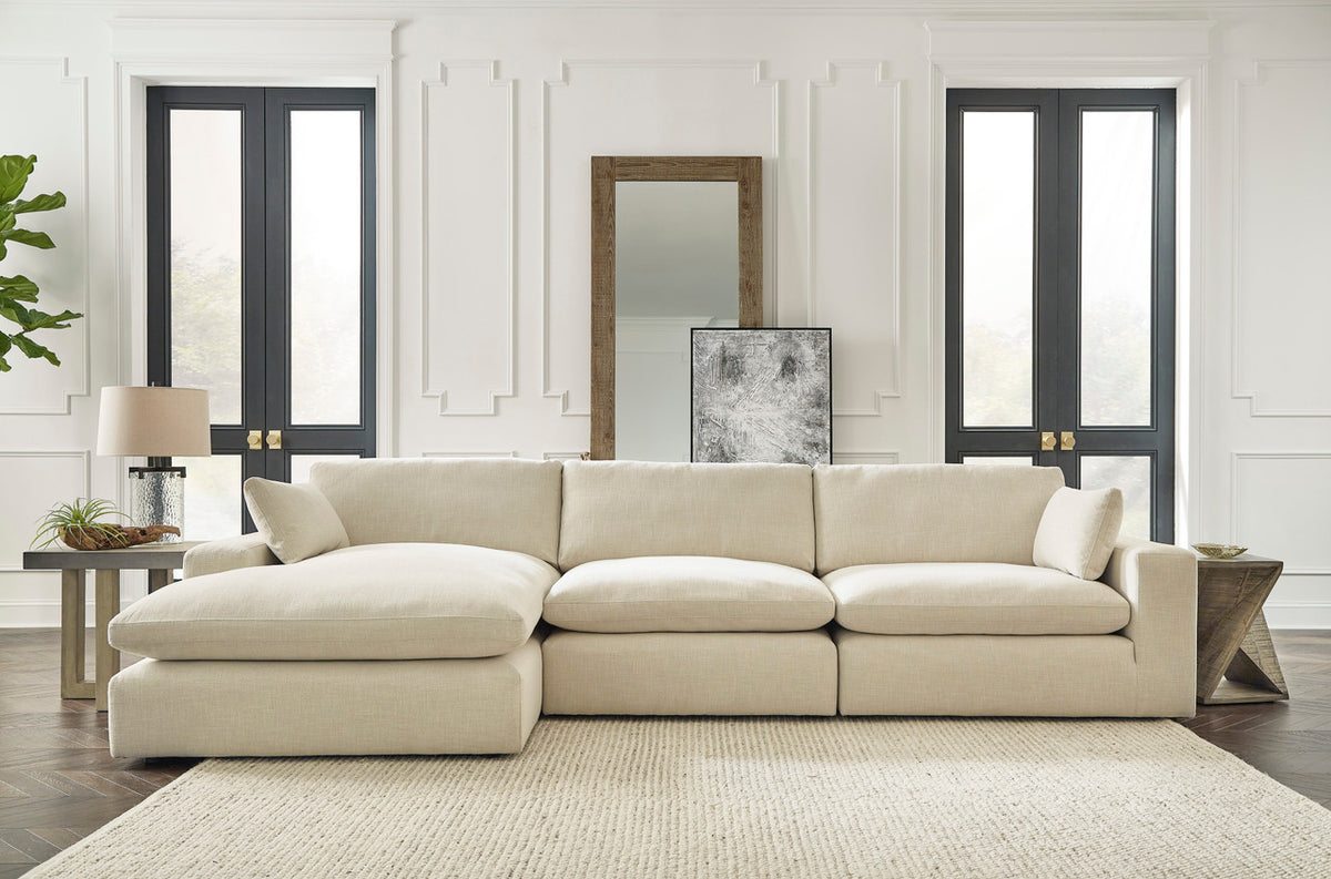 PUFTIN Neutral Linen 144" x 68" Modular Sectional