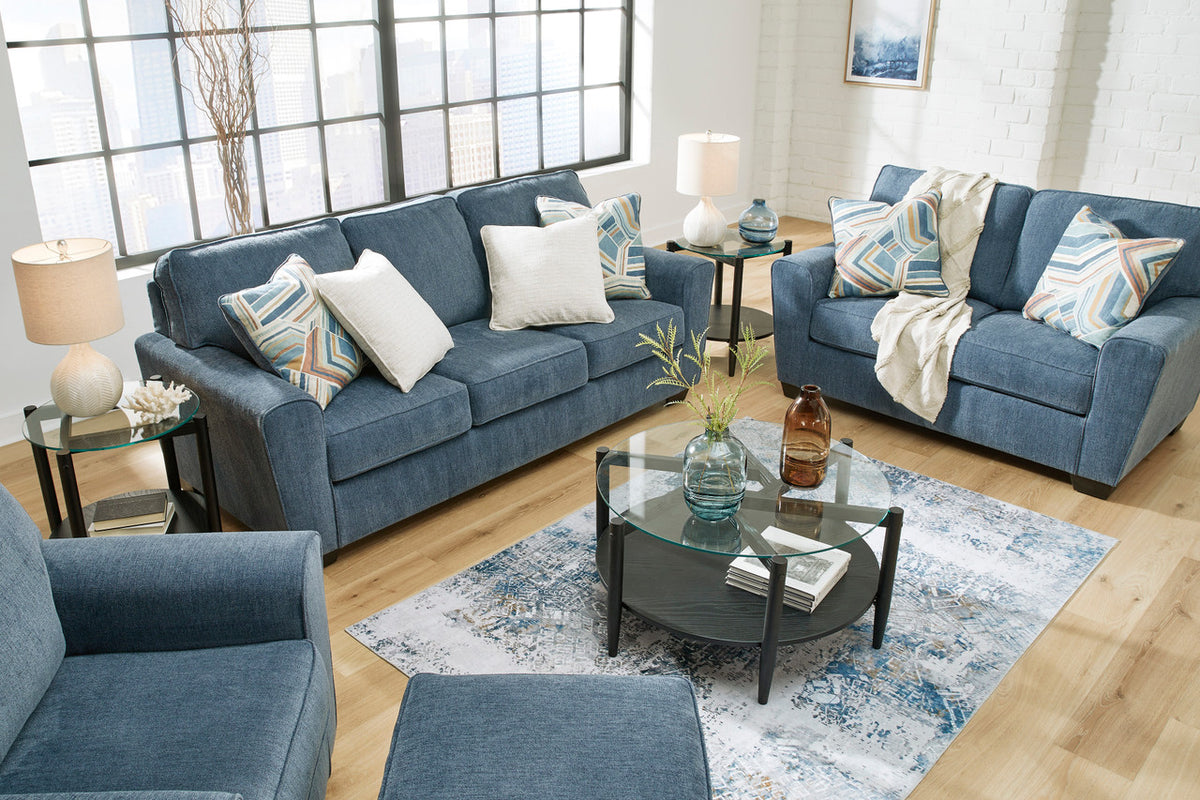 QEZNA Blue Sofa & Loveseat