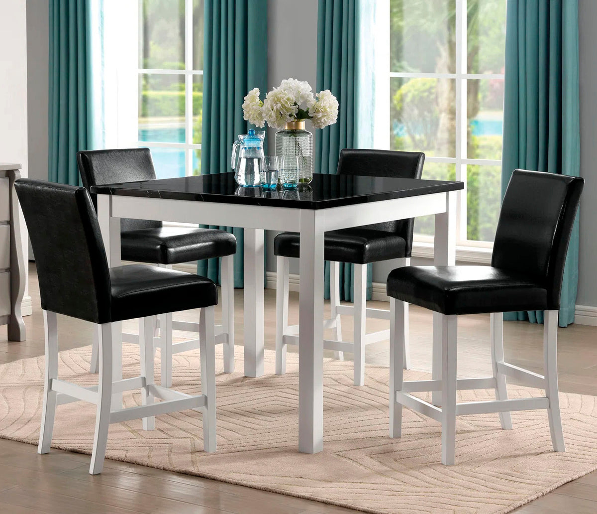 QUINCY 5 Piece Counter Height Set