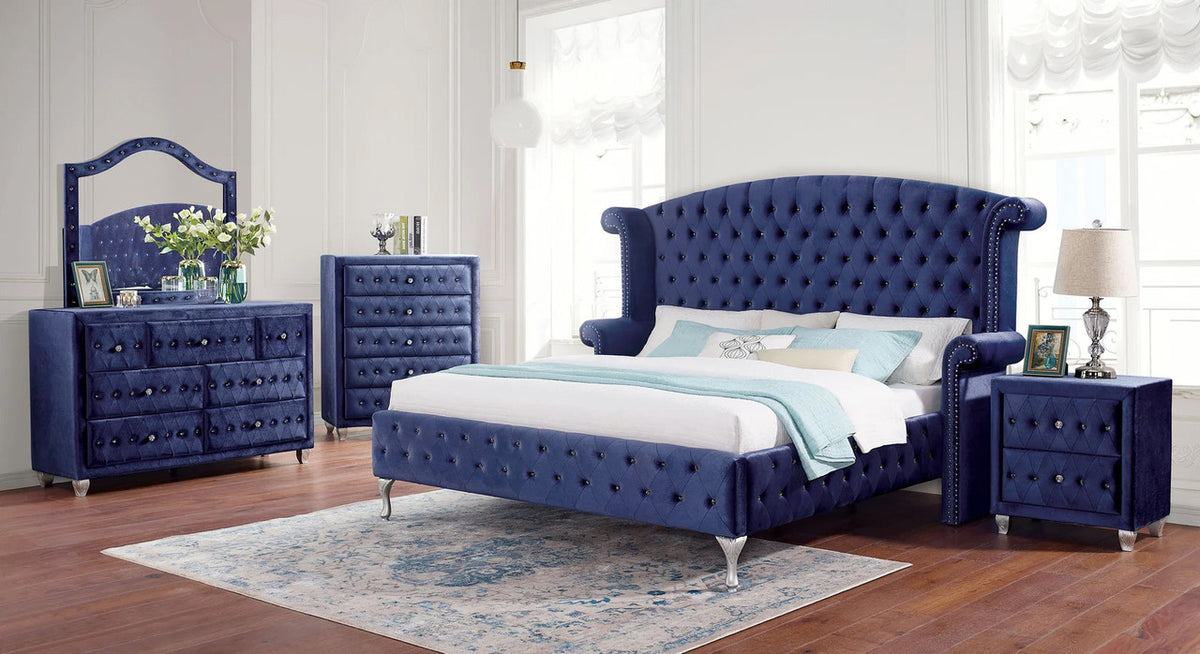 QUINTON Blue 40" Wide 5 Drawer Chest