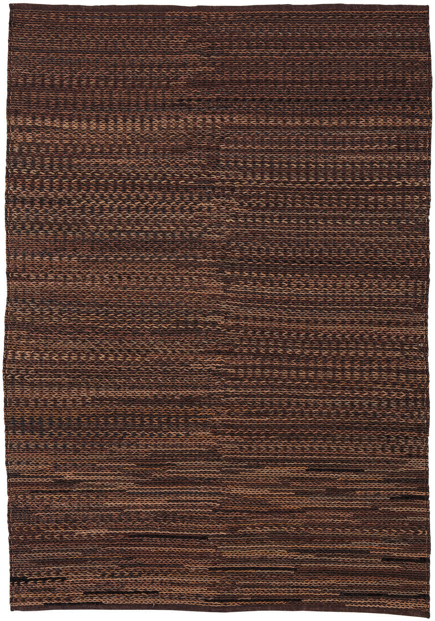 Braided Brown Leather 8' x 11' Rug