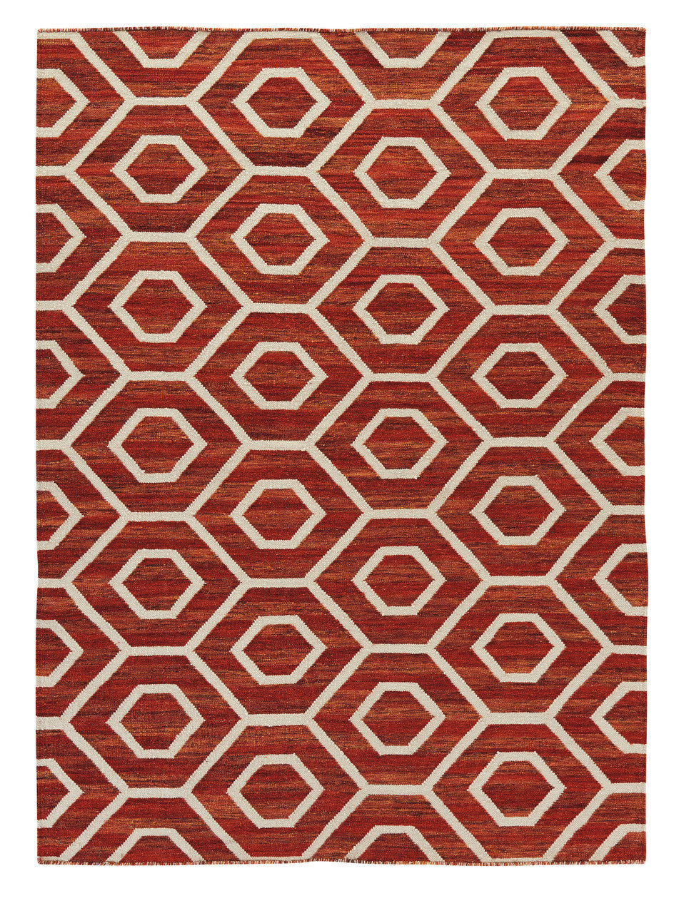 Flatweave Burnt Orange 8' x 11' Rug