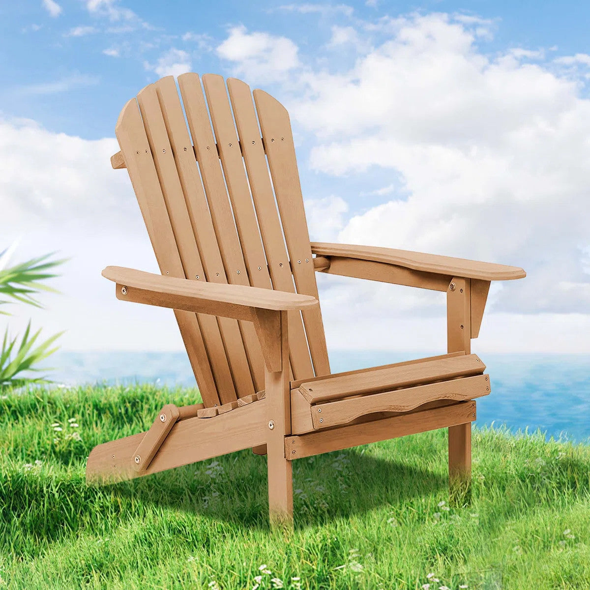 RAINIER Natural Finish Wood 27" Wide X 41" Height Adirondack Chair (RTA)