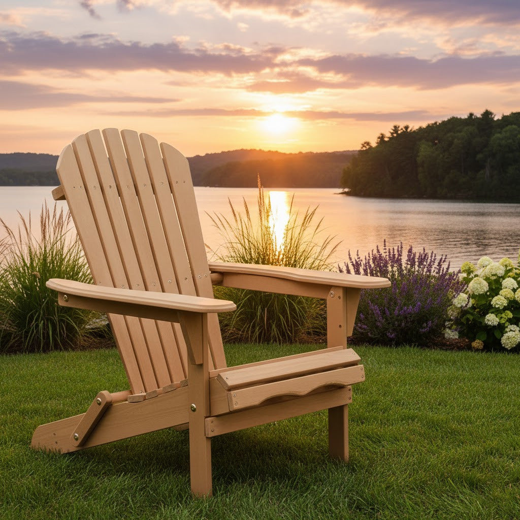 RAINIER Natural Finish Wood 27" Wide X 41" Height Adirondack Chair (RTA)