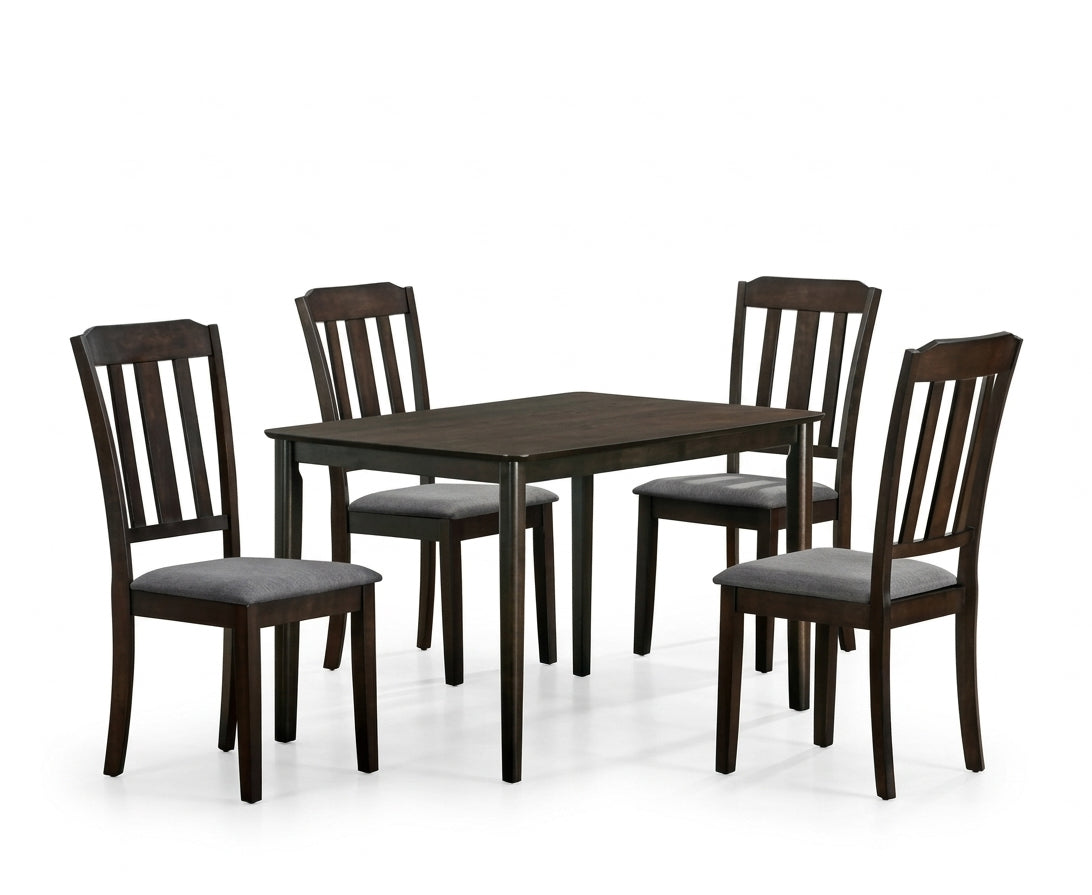 RANKIN Dark Brown 5 Piece Dining Set
