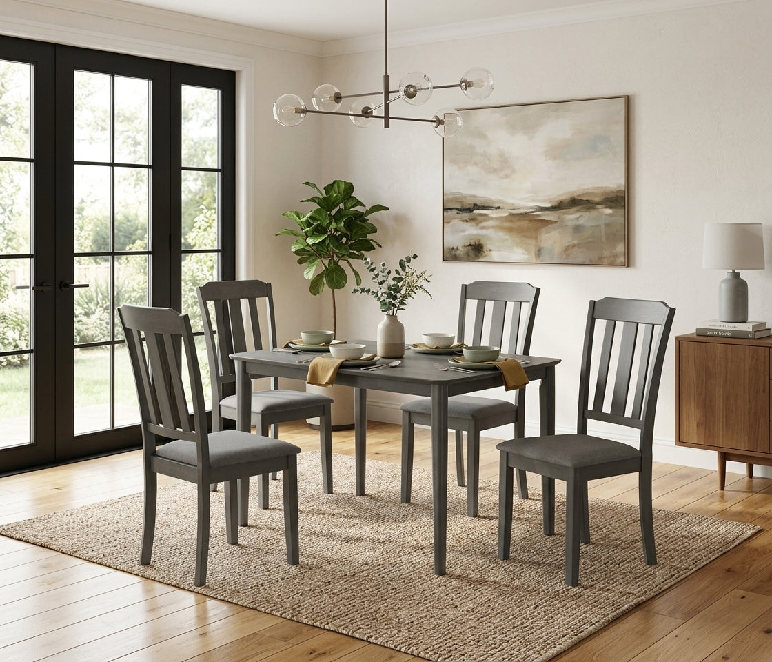 RANKIN Dark Gray 5 Piece Dining Set