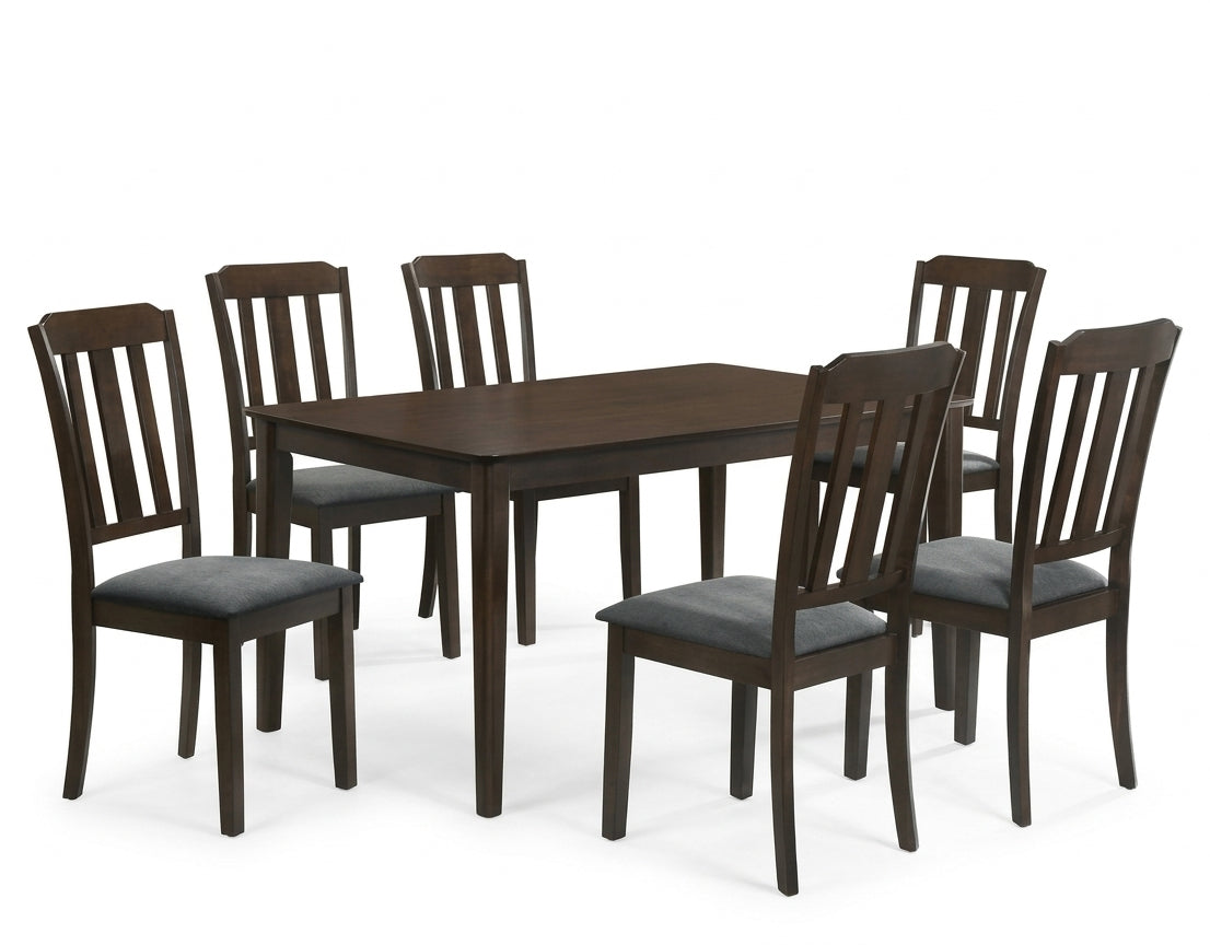 RANKIN Dark Brown 7 Piece Dining Set