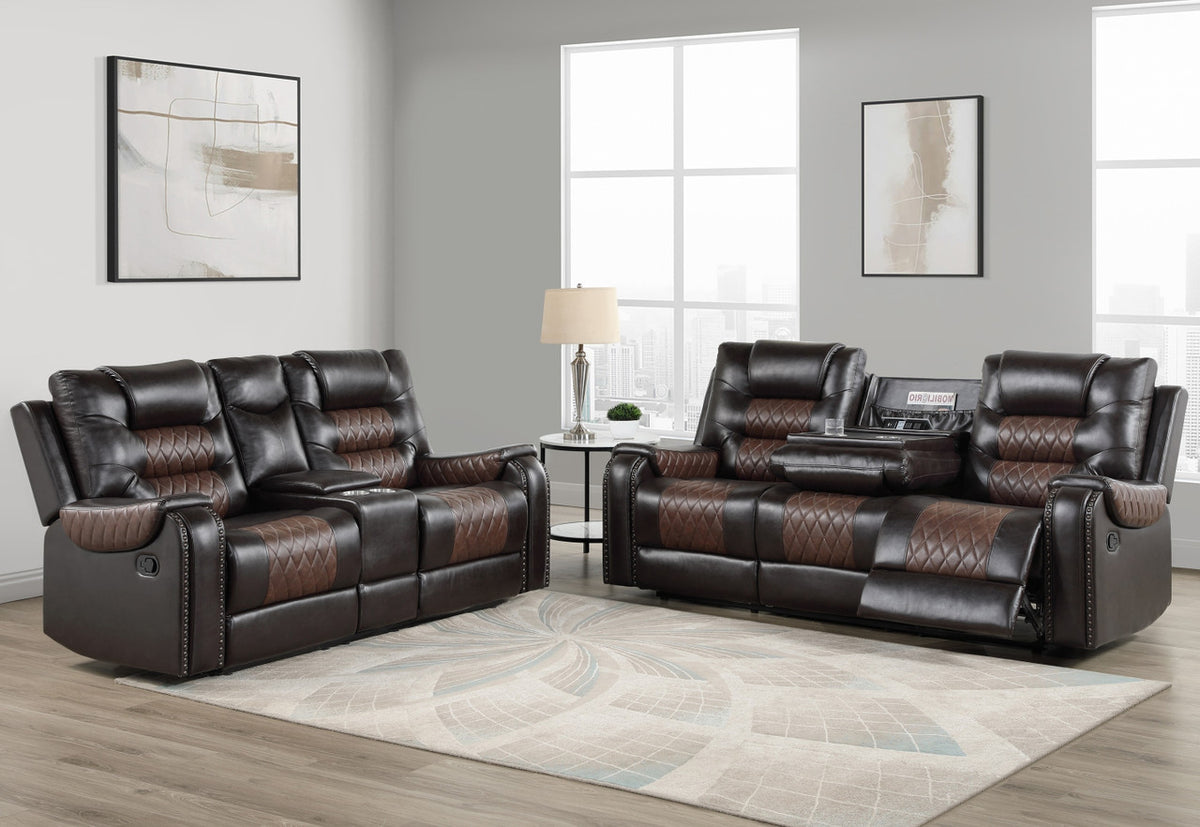 RAYBAN Brown Reclining Sofa & Loveseat