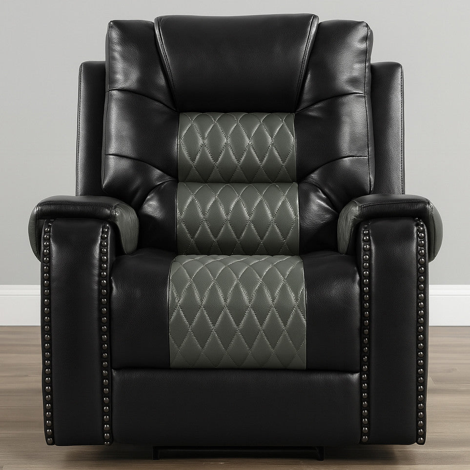 RAYBAN Black & Gray 40" Wide Glider Reclining