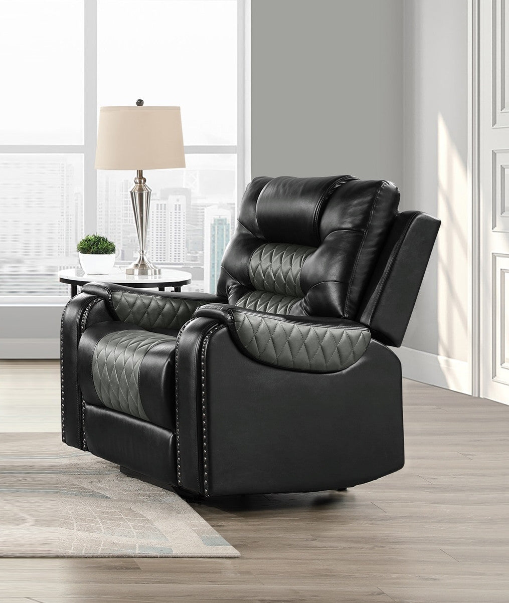 RAYBAN Black & Gray 40" Wide Glider Reclining