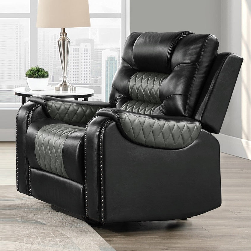 RAYBAN Black & Gray 40" Wide Glider Reclining