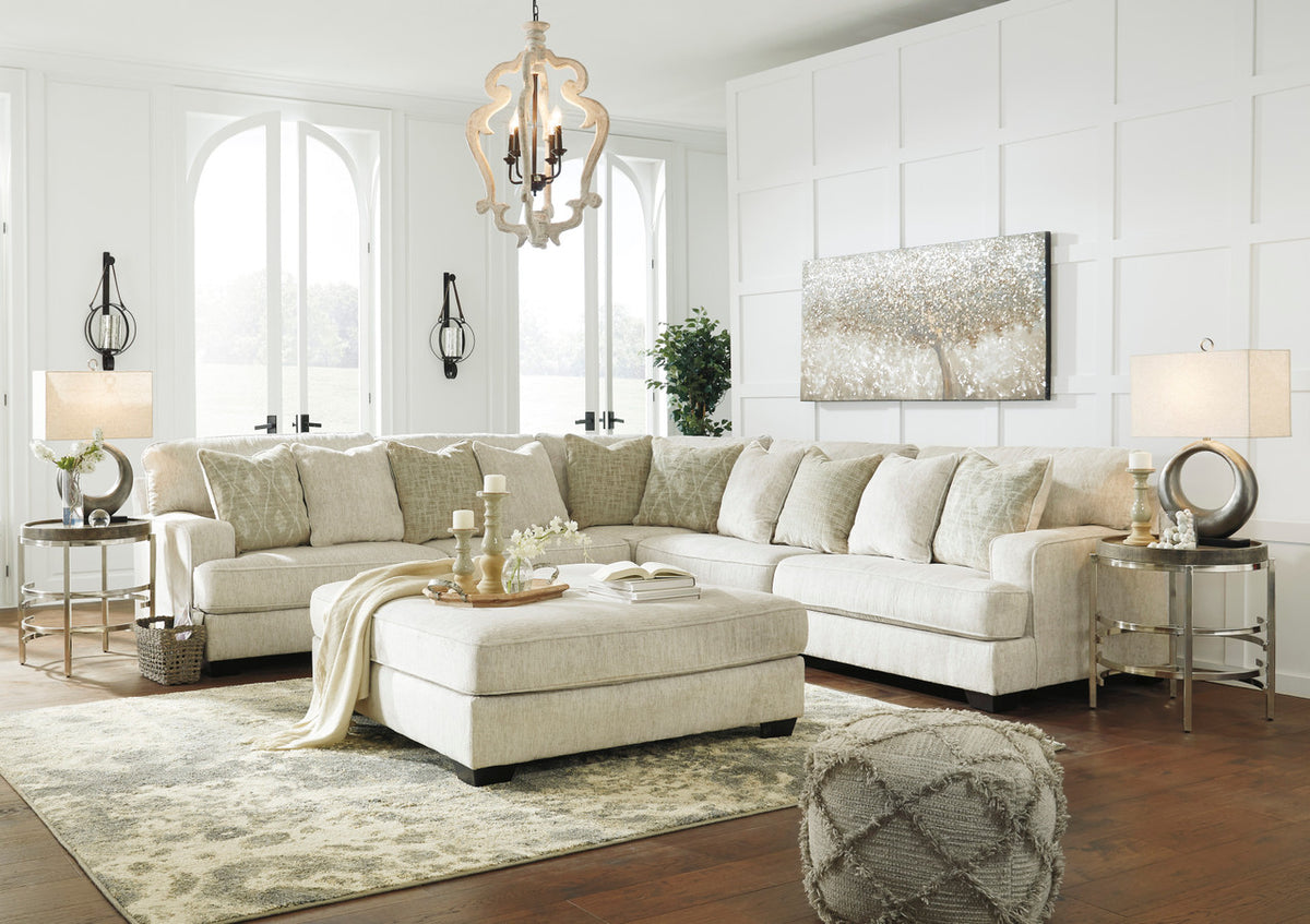 REDEEMER Beige 51" Wide Ottoman
