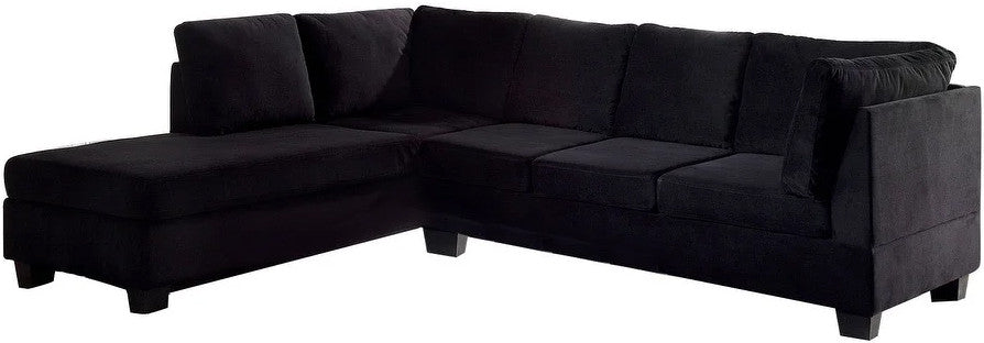 REGINO Black Velvet 109" Wide Sectional (RTA)