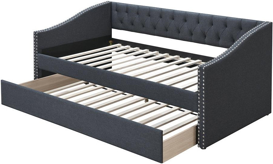 REMEDY Charcoal Burlap Daybed with Trundle