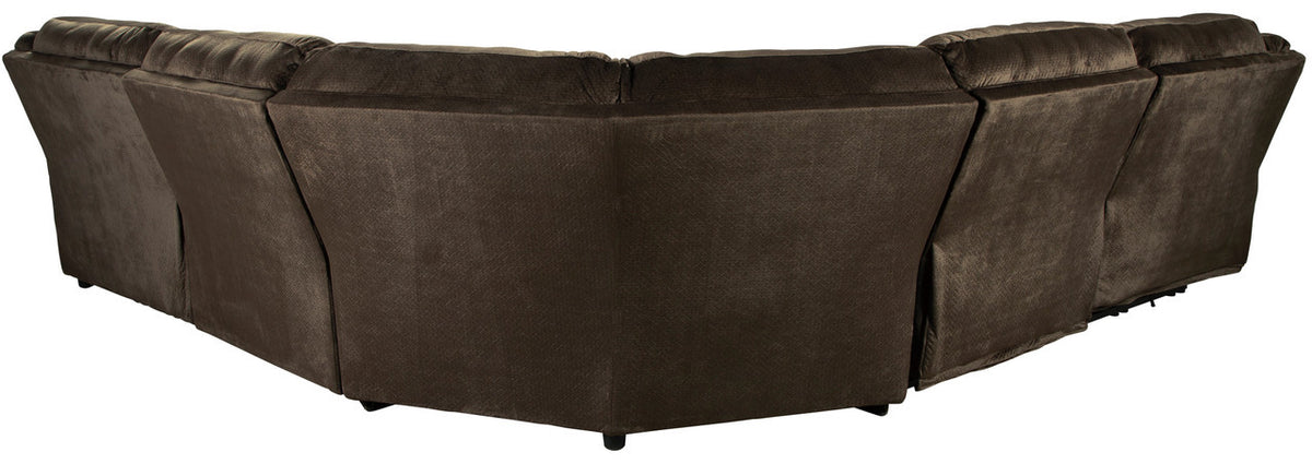 REYMAR Brown 152" Wide 5 Piece Reclining Sectional with 2 Recliners