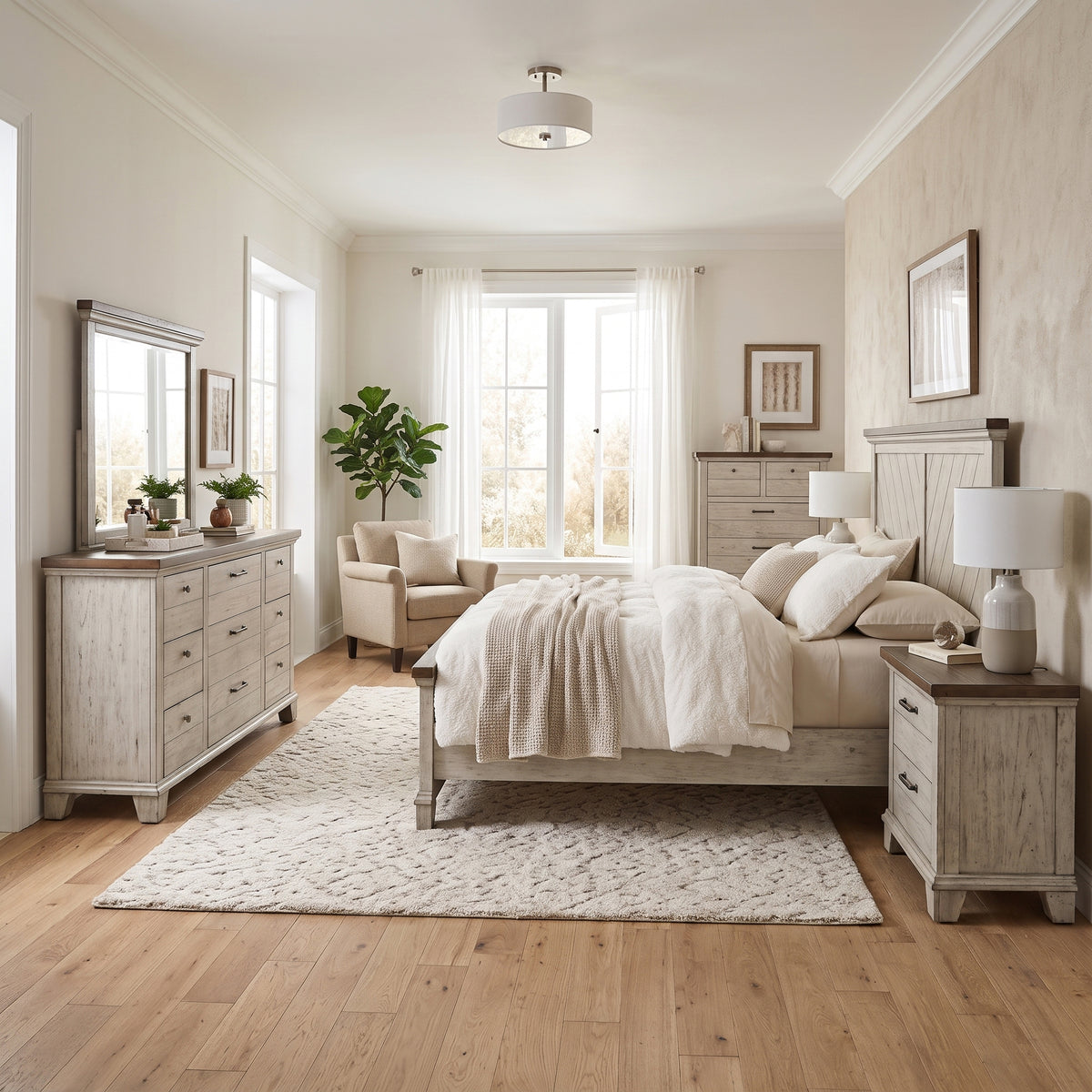RICHARDSON Rustic White 62" Height Bed