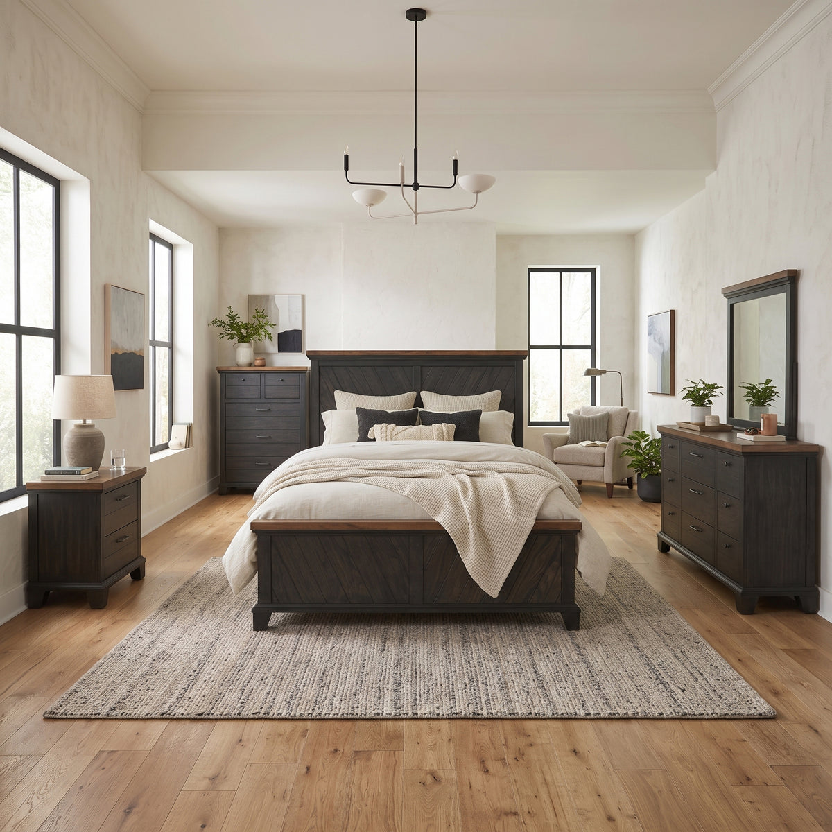 RICHARDSON Rustic Chocolate Bedroom Set