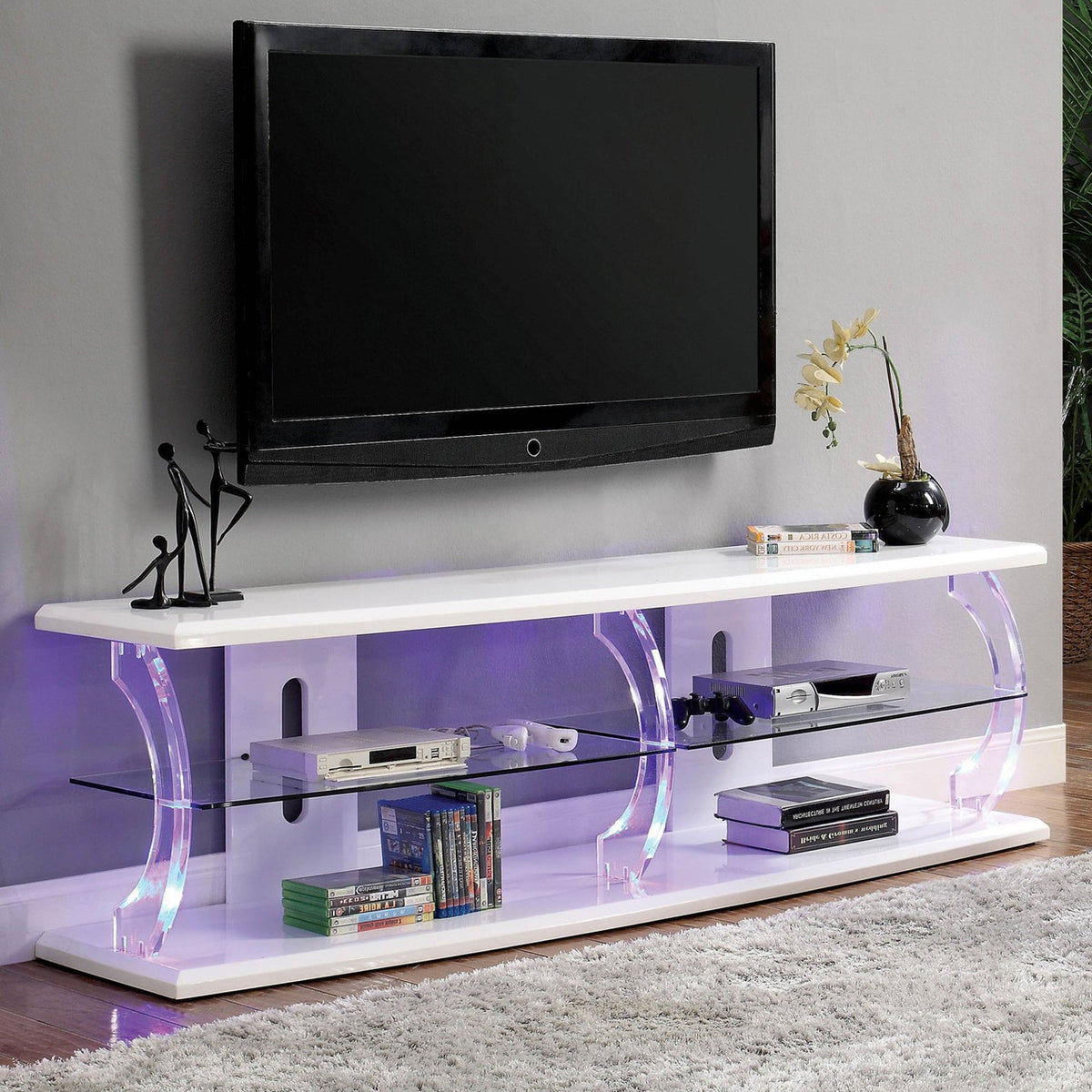 RICHI White 72" Wide LED TV Stand