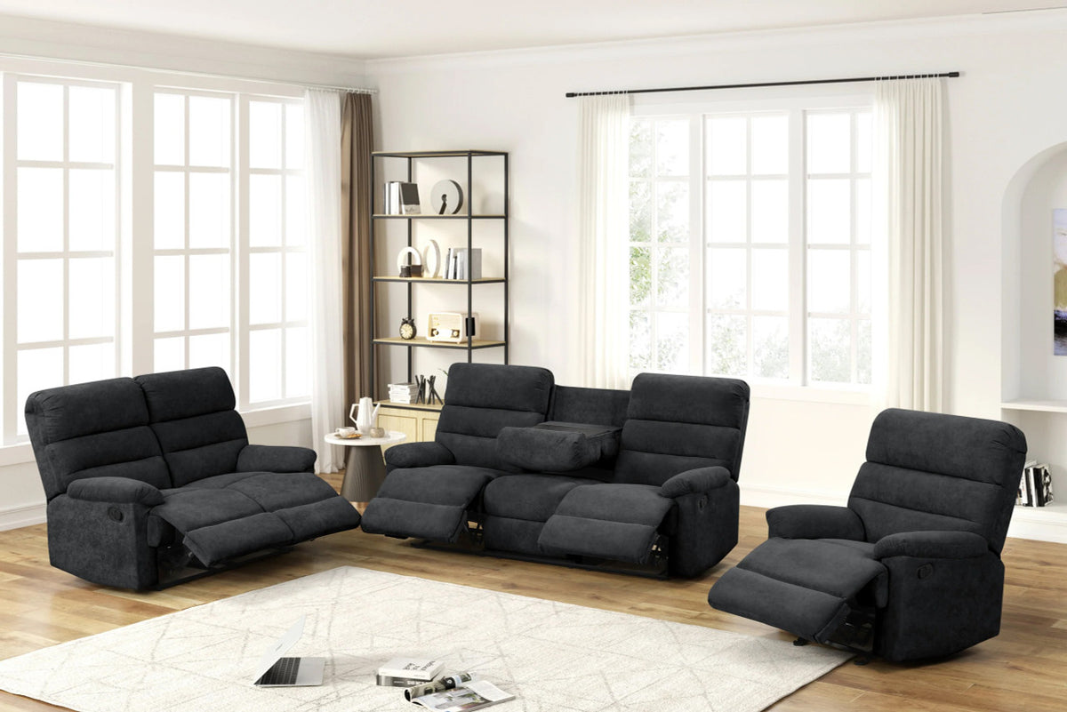 RIDDLER Black 3 Piece Reclining Livingroom