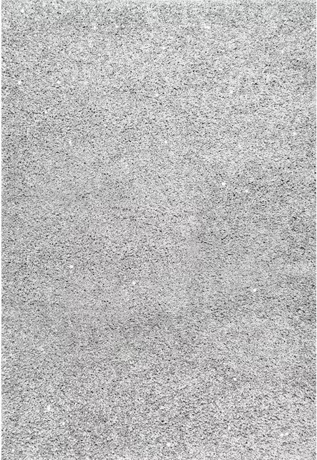 RITZY Silver 6' x 8' Shaggy Area Rug with Metallic Shimmer