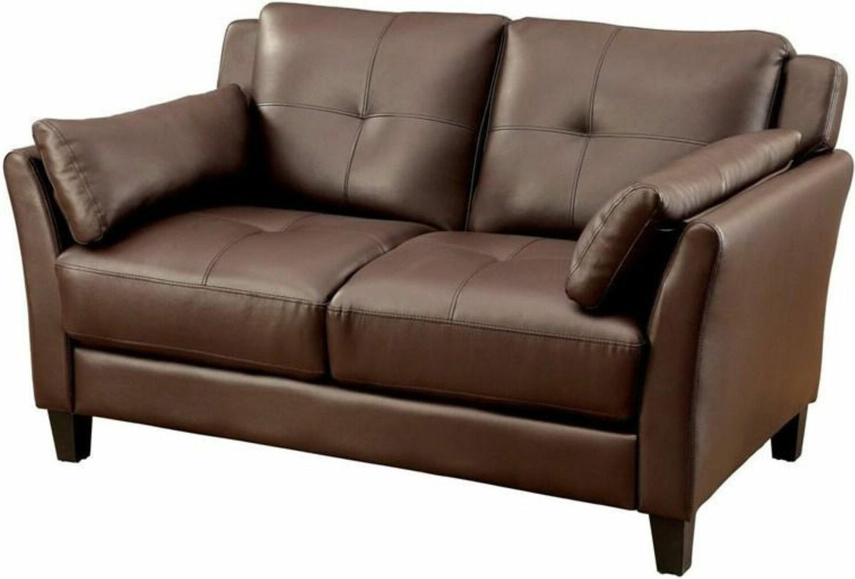 ROUGE Brown Faux Leather Sofa & Loveseat (RTA)
