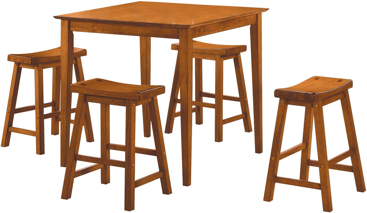RUA Oak 5 Piece Counter Height Set