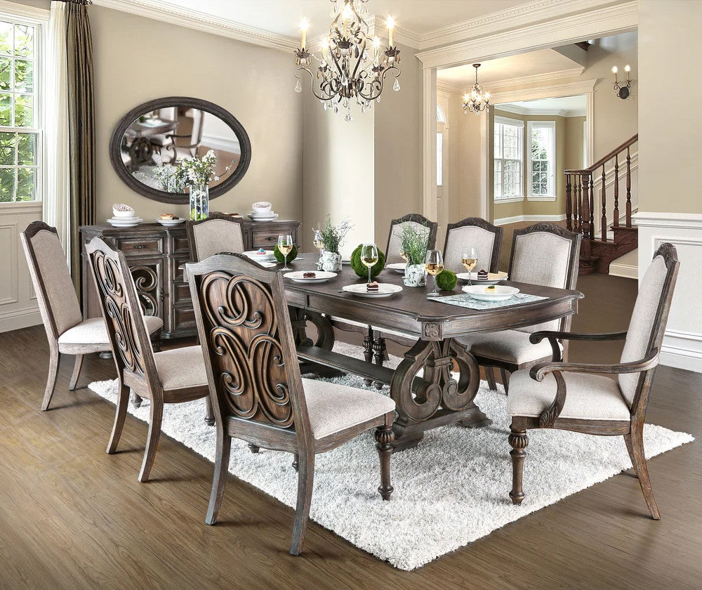 RUIDOSO Rustic Brown 9 Piece Dining Set