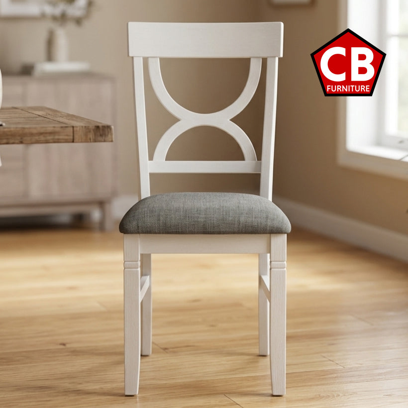 RUTHE White 18" Wide Dining Chair