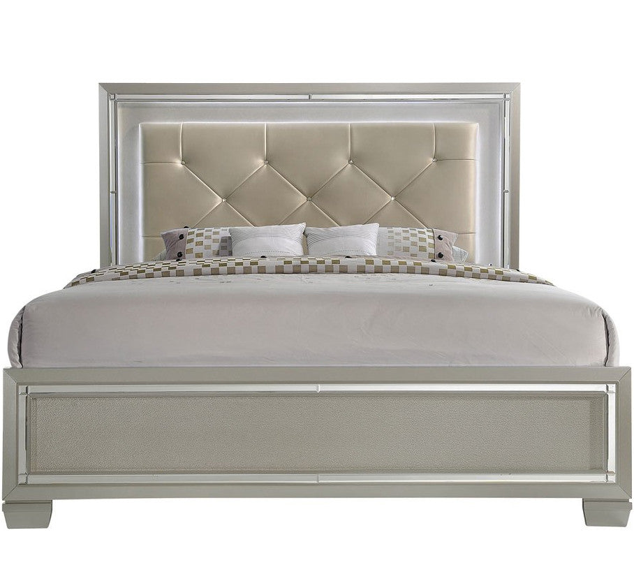 GIORGIA Champagne Lighted YOUTH Platform Bed