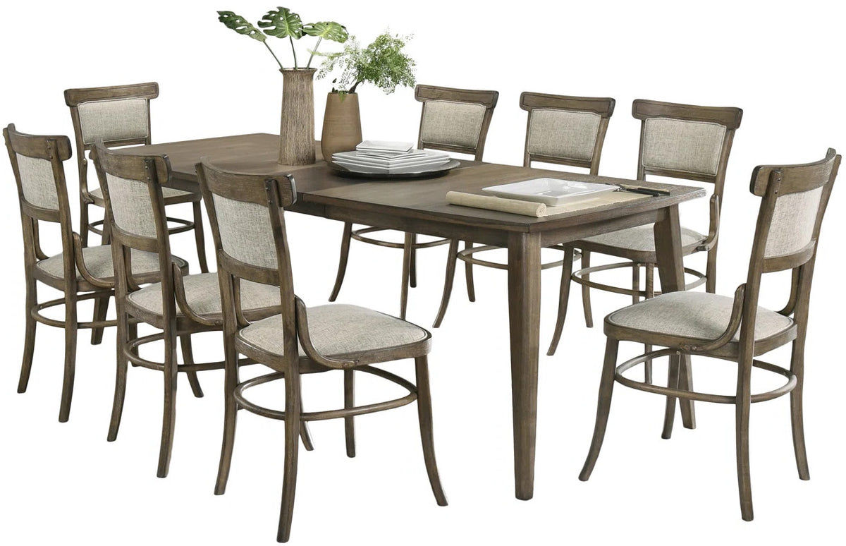 SAINT PAUL Vintage Walnut 9 Piece Dining Set