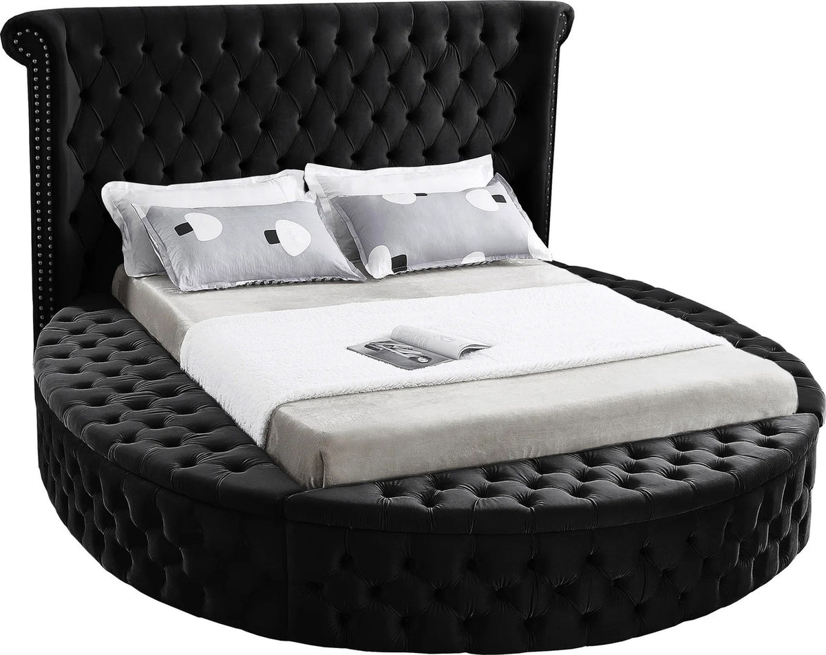 SAMMIE Black Velvet Storage Bedroom Set