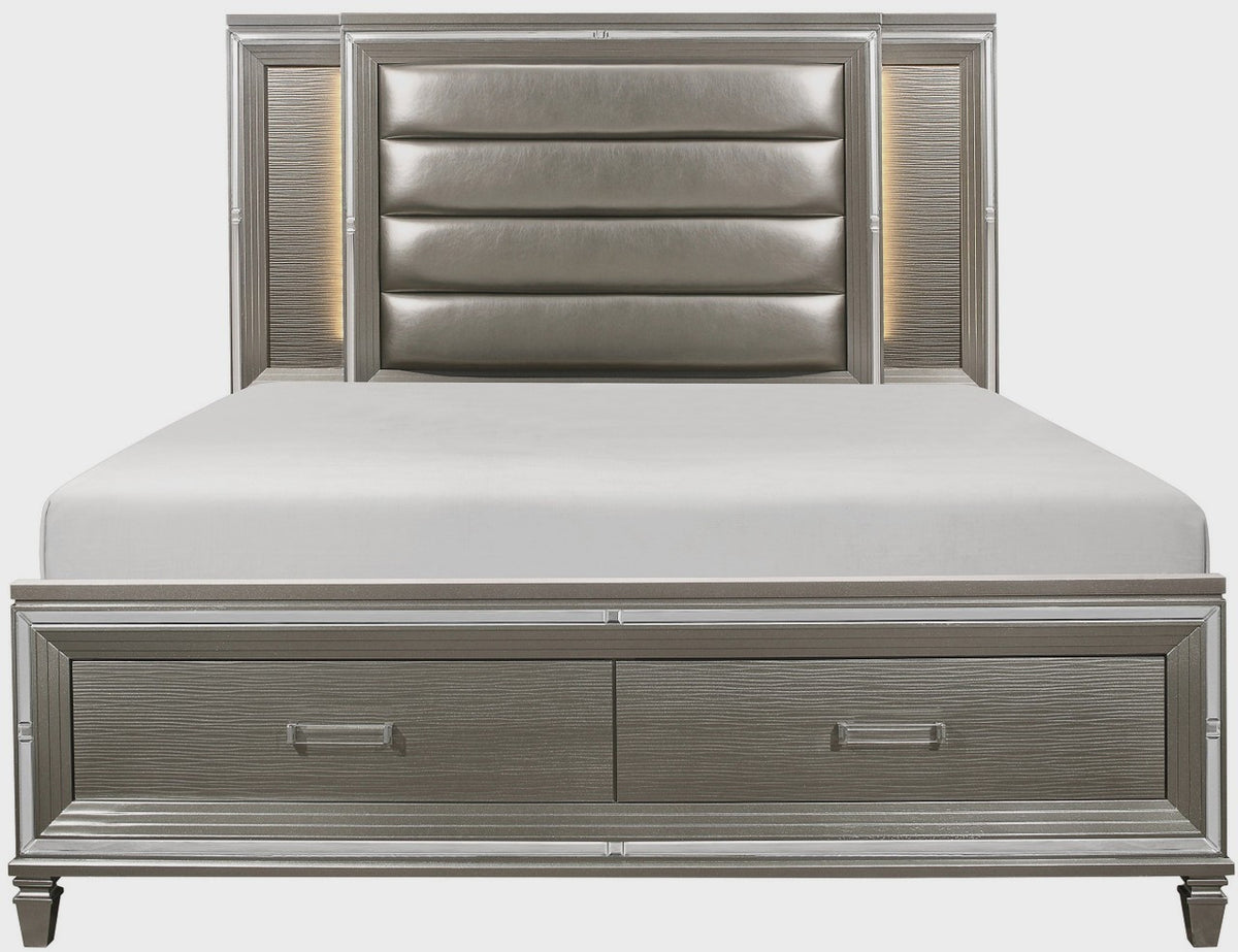 SATTEVA Silver-Gray Storage Bedroom Set
