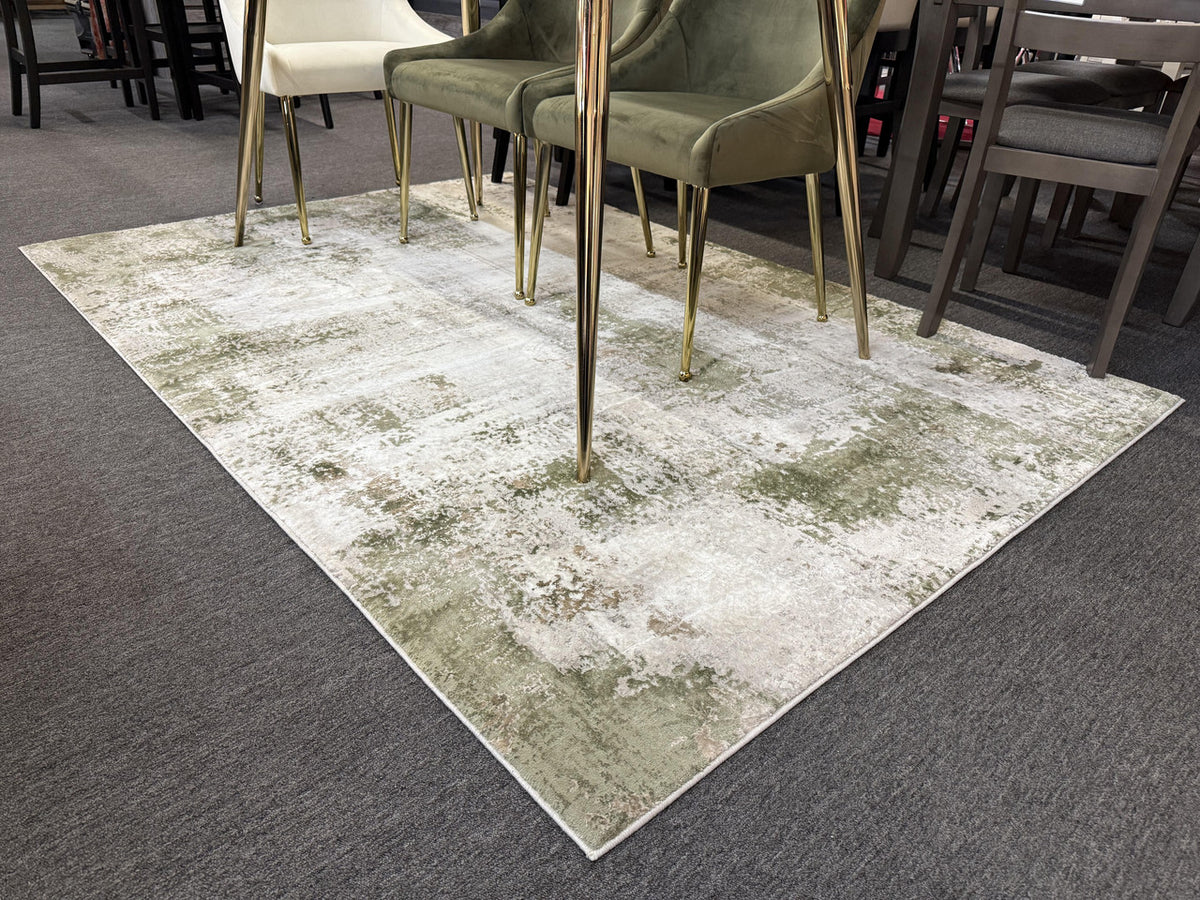SHANTAL Green & Cream 5' x 8' Area Rug