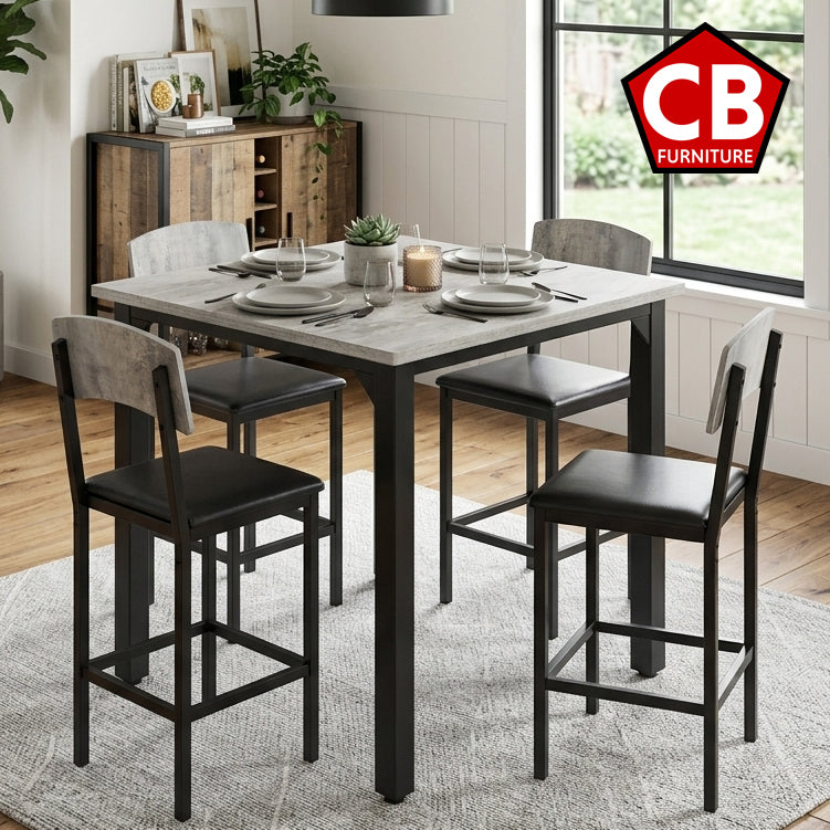 SINTRA Gray 5 Piece Counter Height Set