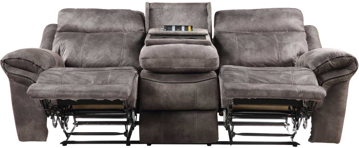 SNIDER Gray Reclining Sofa & Glider Loveseat