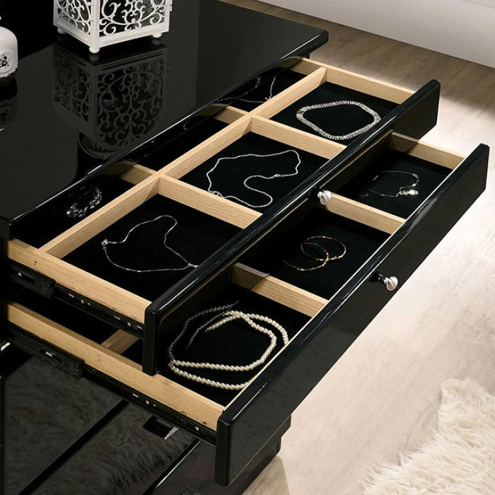 SONJA Black 30" Wide Black Vanity Chest