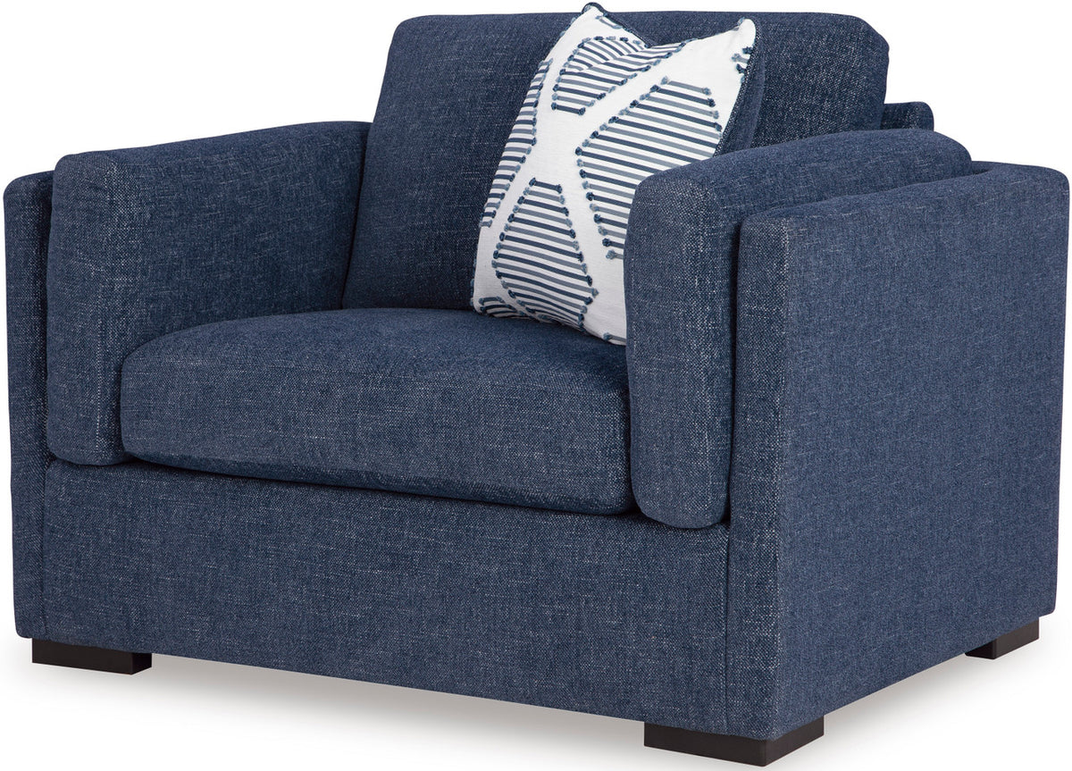 SORBONNE Navy Blue 51" Wide Chair and a Half